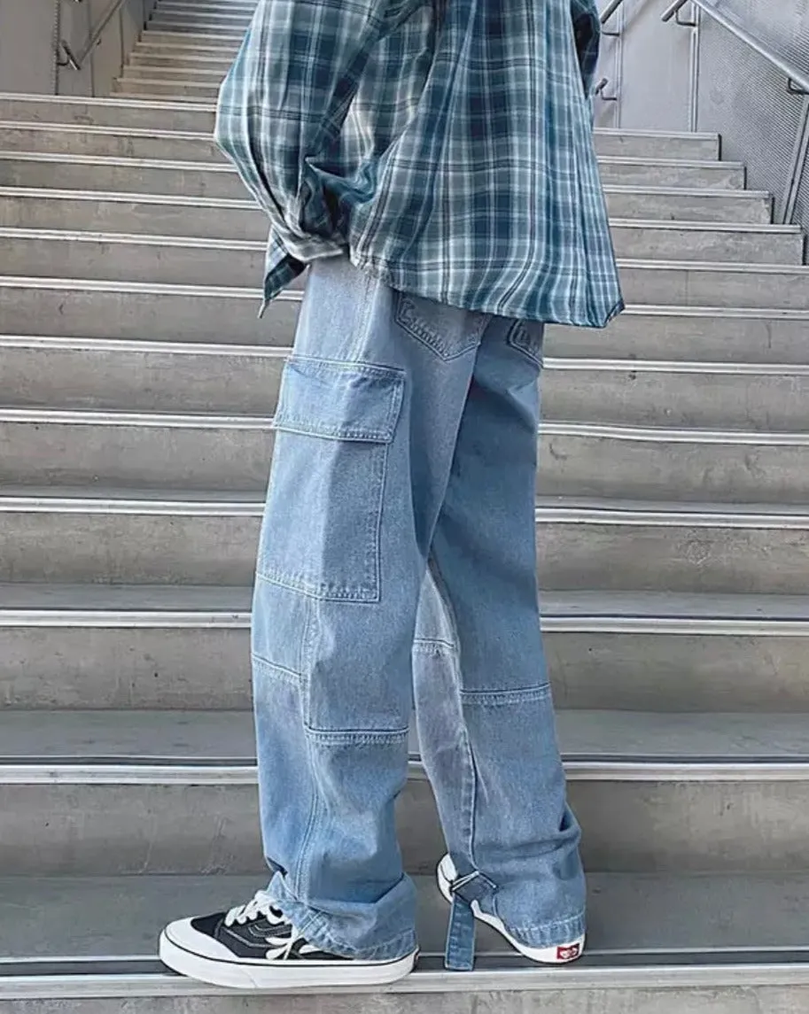 Loose Cargo Denim Jeans