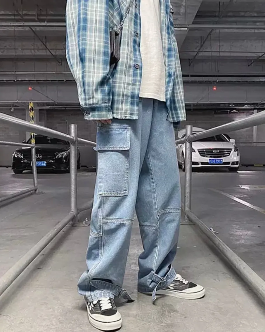 Loose Cargo Denim Jeans
