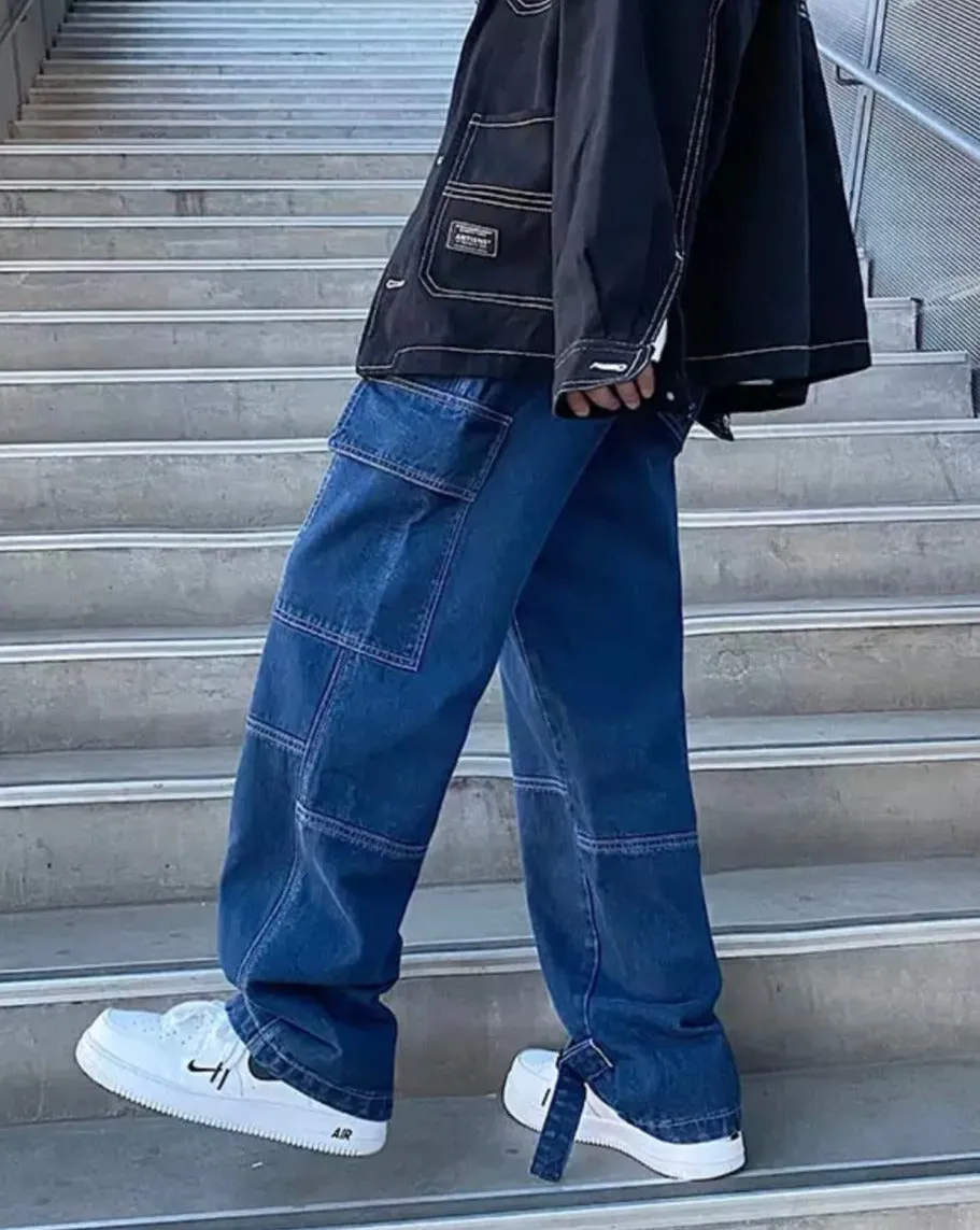 Loose Cargo Denim Jeans