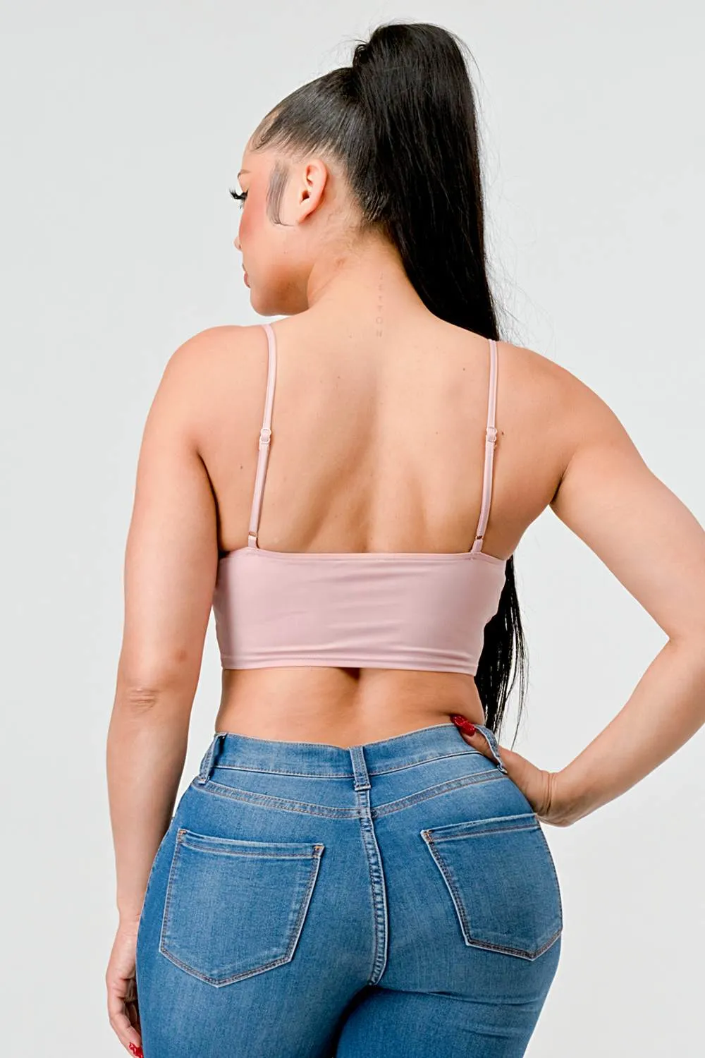 LUX COATING CHAIN STRAPS TWSIT SWEETHEART BRALETTE