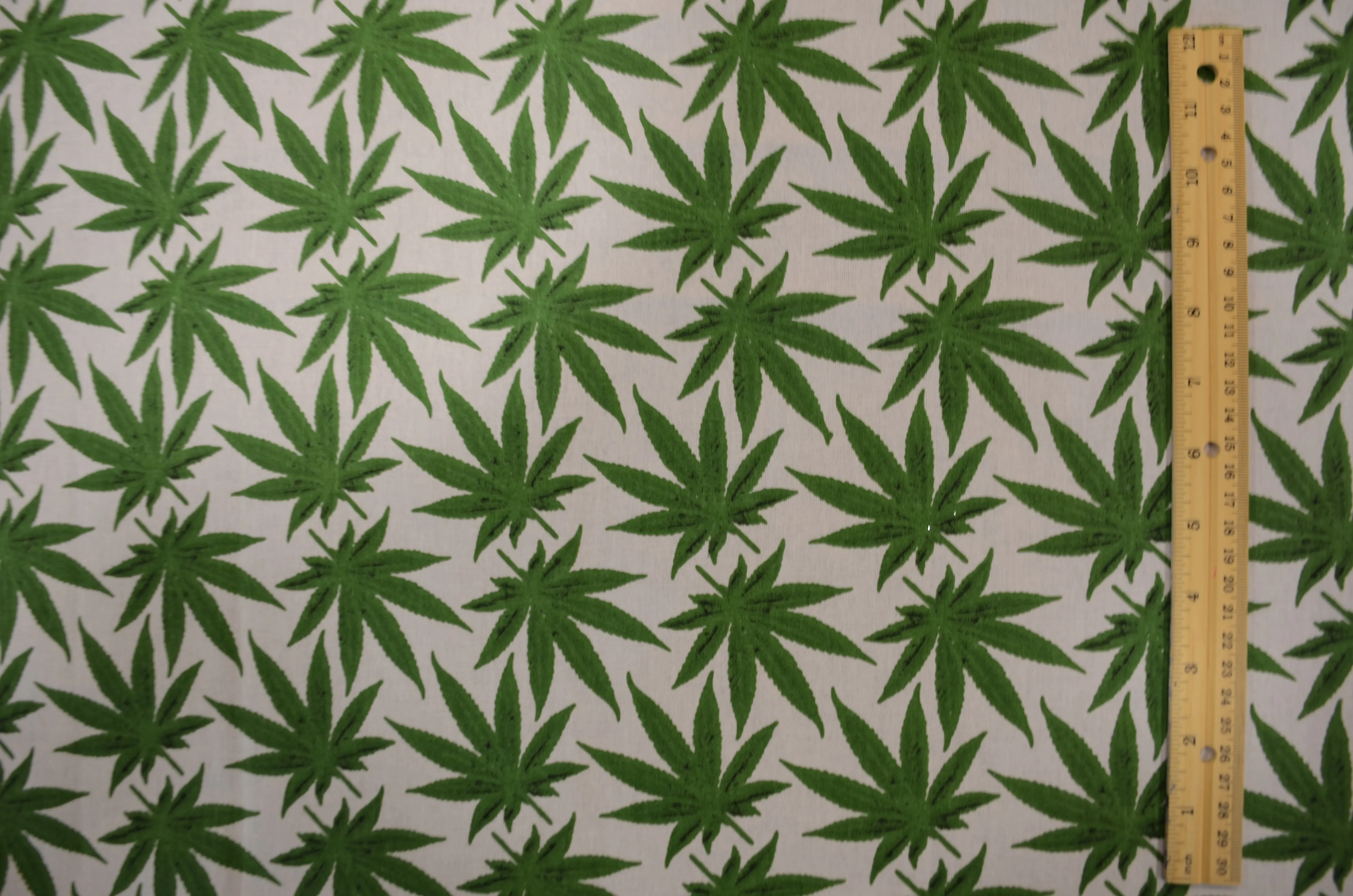 Marijuana Cannabis Leaf Cotton Fabric | Ganja Flower Cotton Fabric | 100% Cotton | Hemp Leaf Pattern |