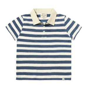 Me & Henry Anchor Polo / Navy & White Stripes