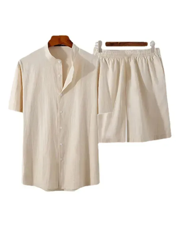 Men’s Casual Long-Sleeve Shorts Set