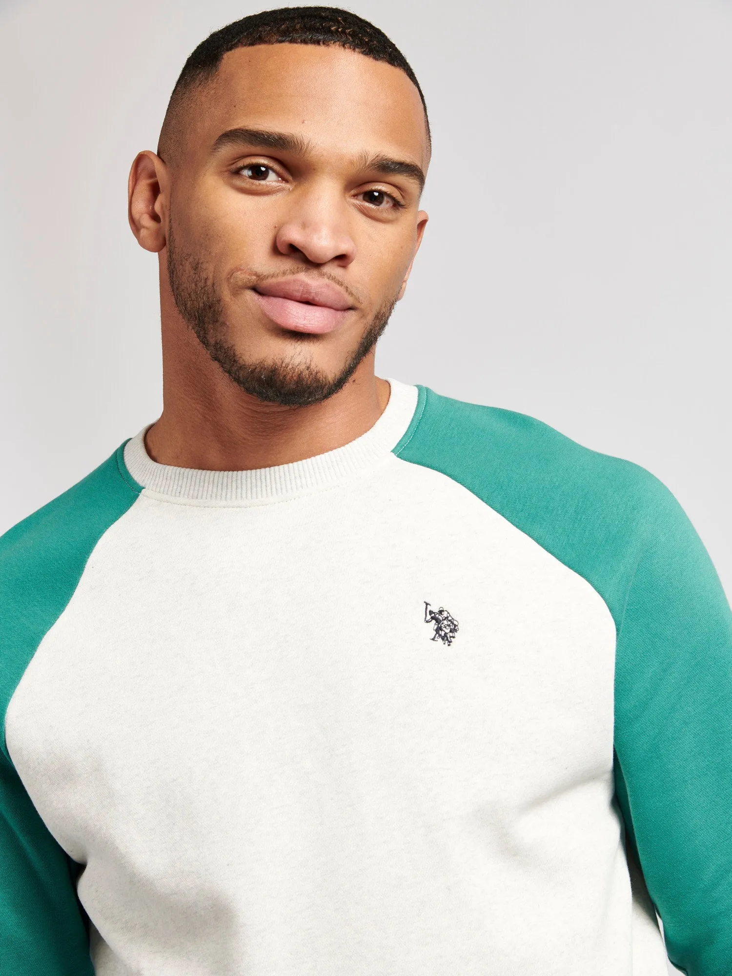 Mens Colour Block Sweatshirt in Ivy