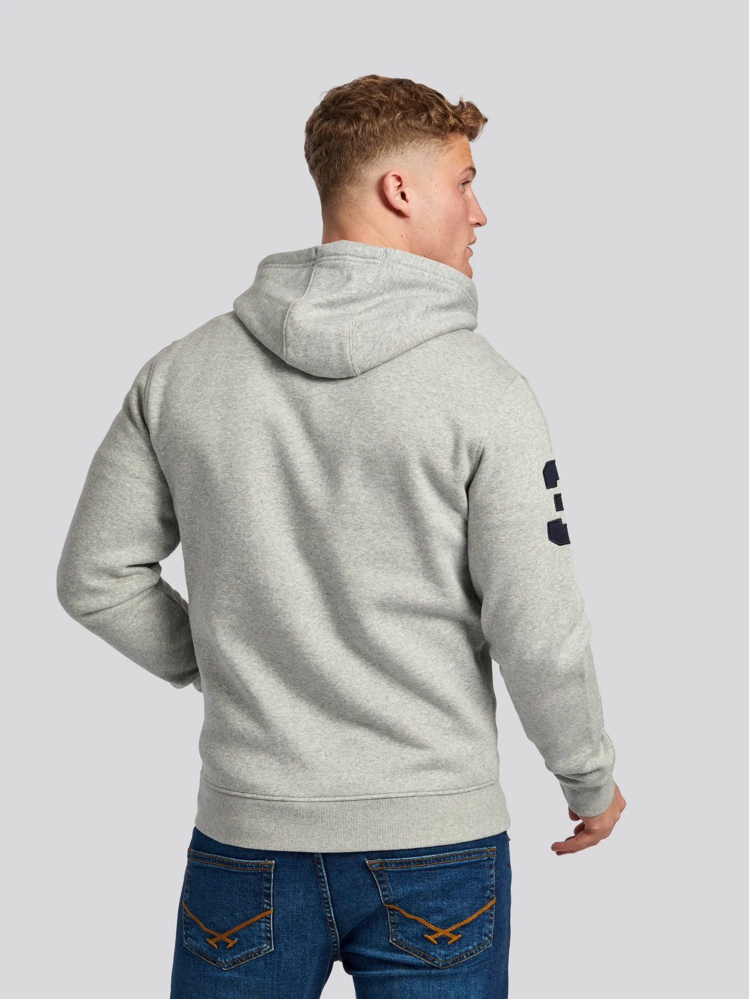 Mens Player 3 Zip-Through Hoodie in Vintage Grey Heather
