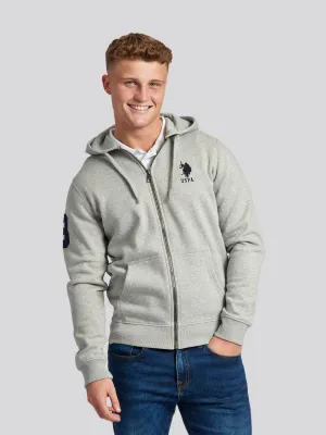 Mens Player 3 Zip-Through Hoodie in Vintage Grey Heather