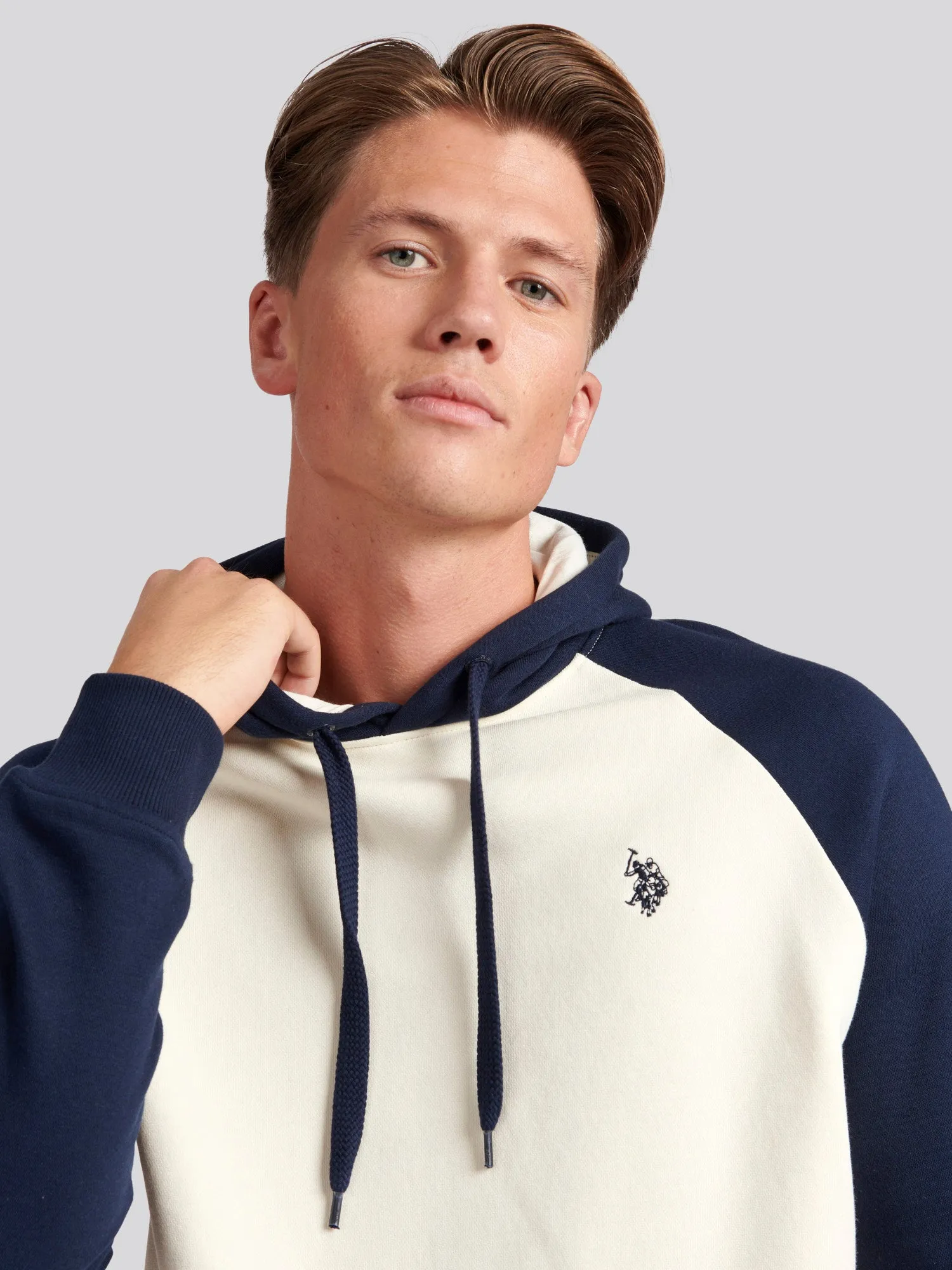 Mens Rider Block Hoodie in Marshmallow