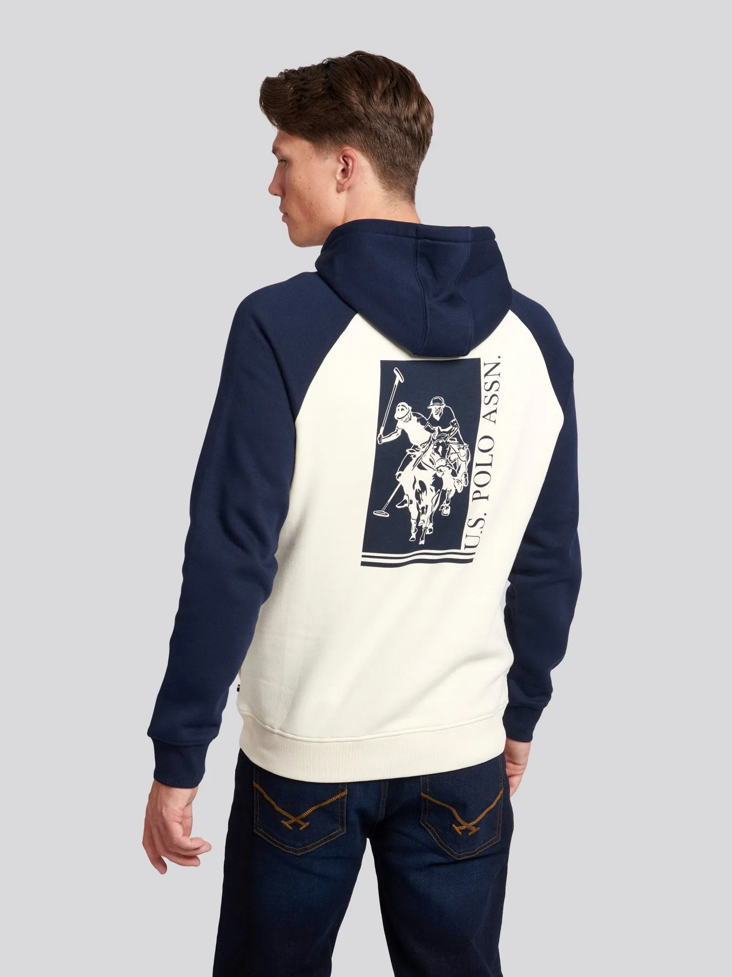 Mens Rider Block Hoodie in Marshmallow
