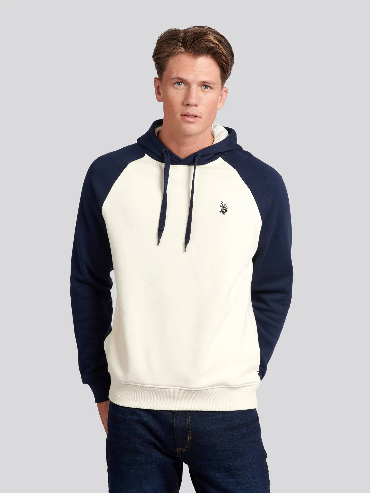 Mens Rider Block Hoodie in Marshmallow