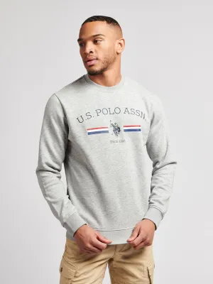 Mens Rider Crew Neck Sweatshirt in Vintage Grey Heather