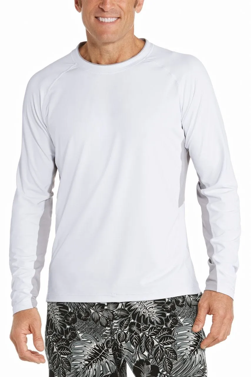Men's Ultimate Long Sleeve Rash Guard  |  White