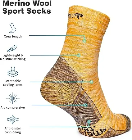 Merino Wool Running Socks - (Pack of 2) Sand Grey