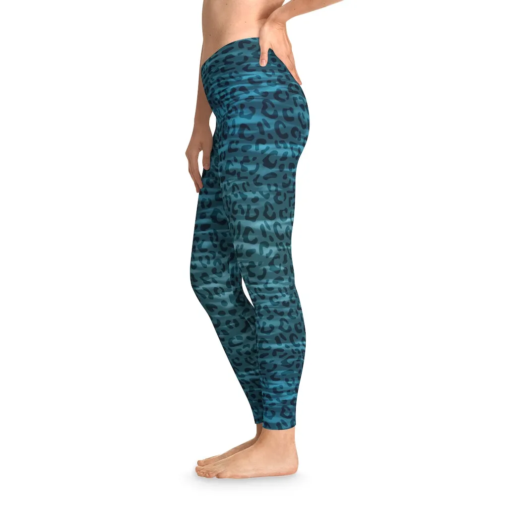 Mid Waist Leopard Camouflage Print Fitness Leggings_Finch
