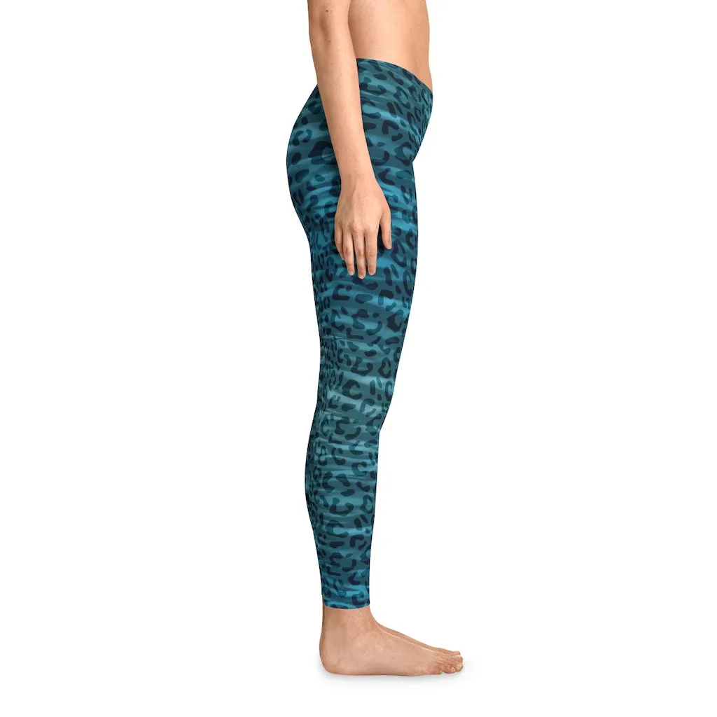 Mid Waist Leopard Camouflage Print Fitness Leggings_Finch