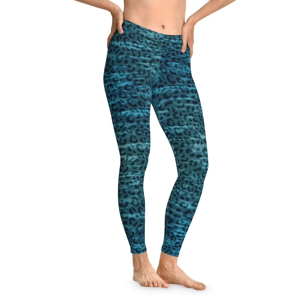 Mid Waist Leopard Camouflage Print Fitness Leggings_Finch