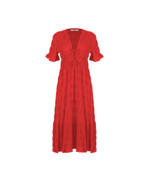 MIRELLA V-NECK DRESS CHILLI
