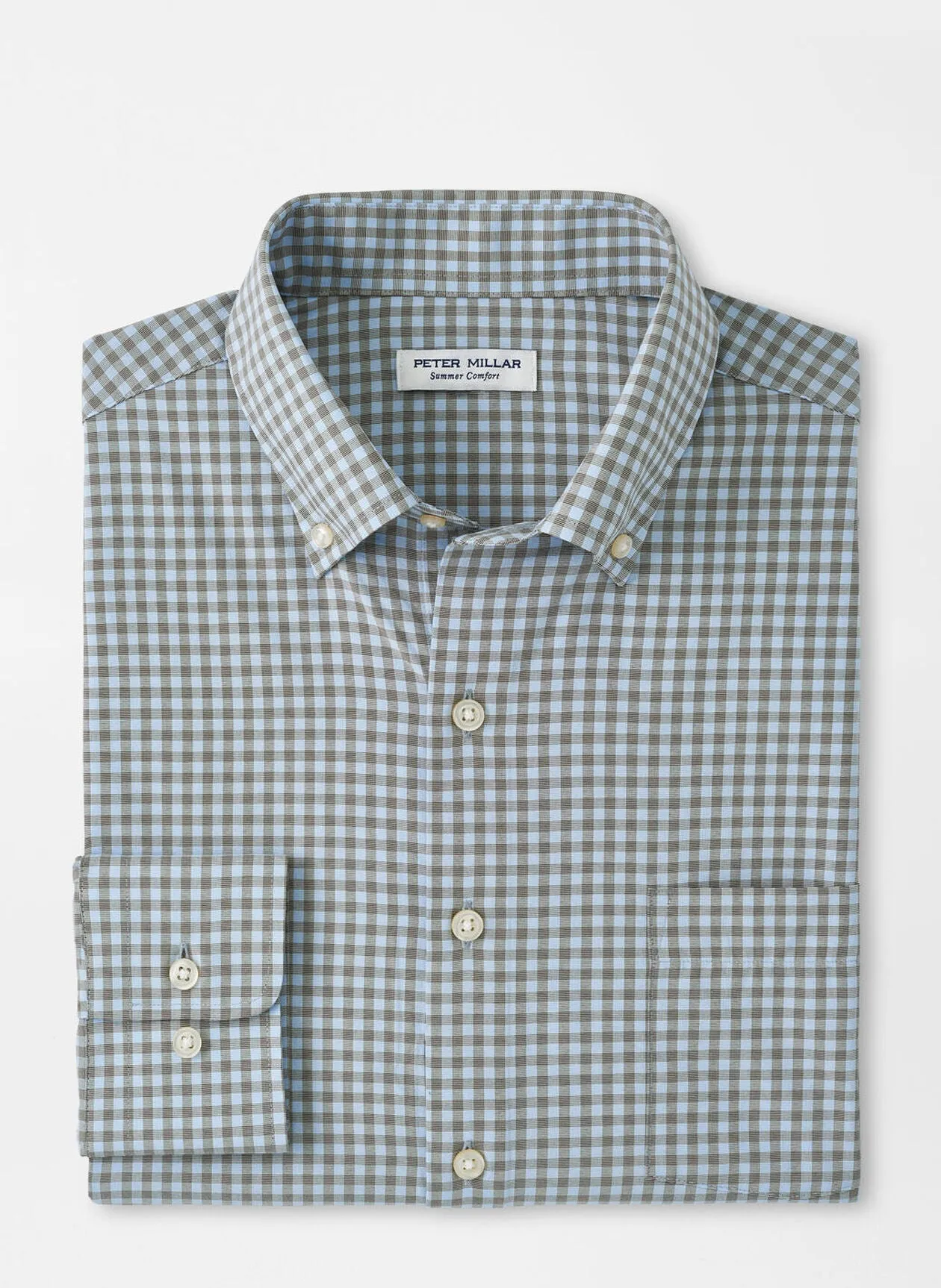 Murray Performance Poplin Sport Shirt by Peter Millar - Dark Olive