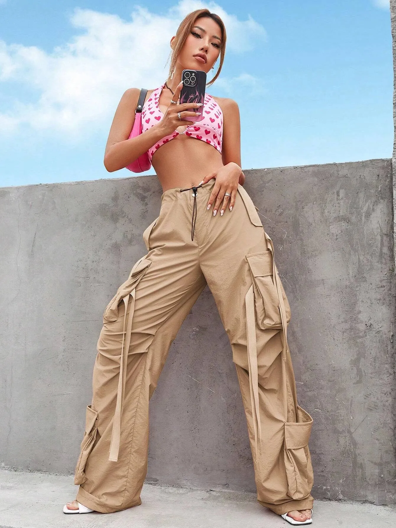 Non-Stretchy Woven Cargo Pants