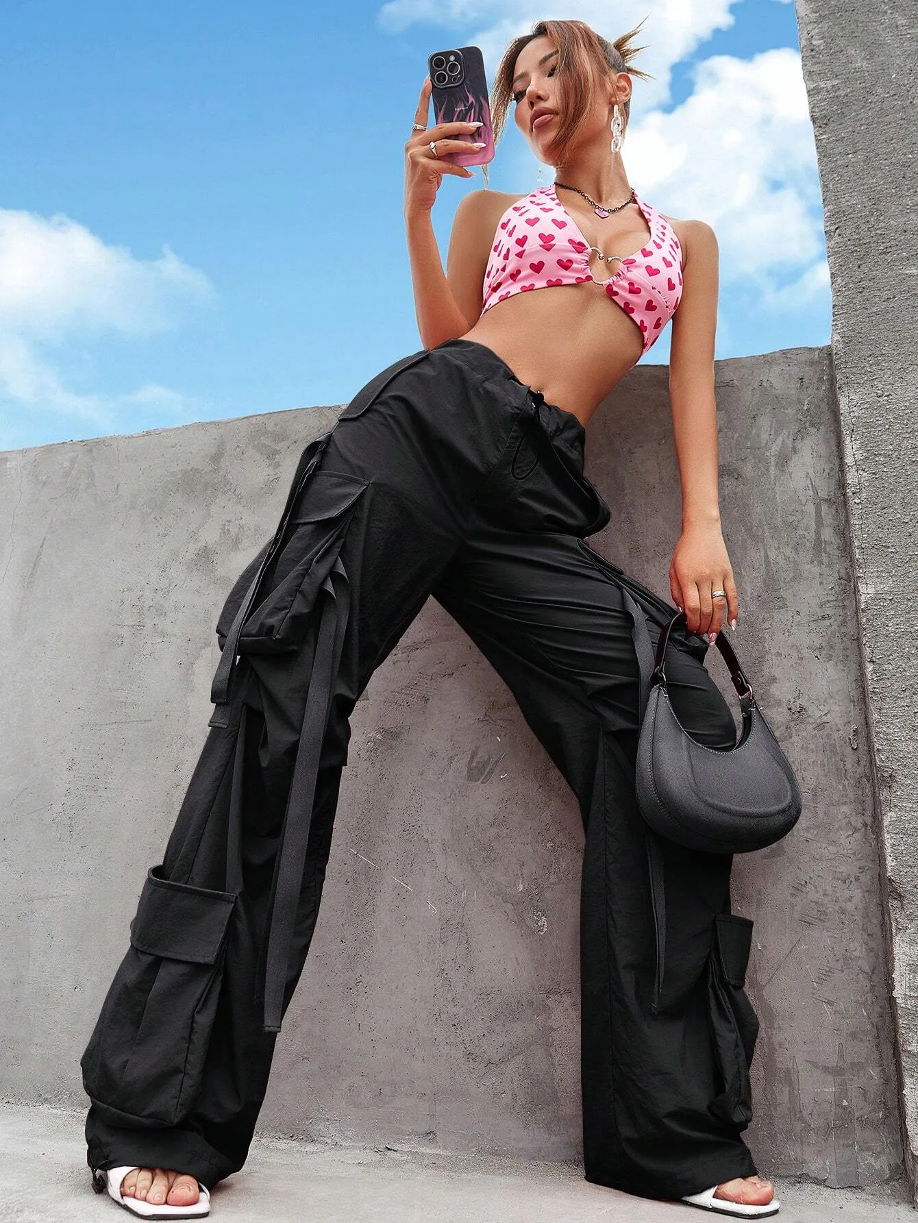 Non-Stretchy Woven Cargo Pants