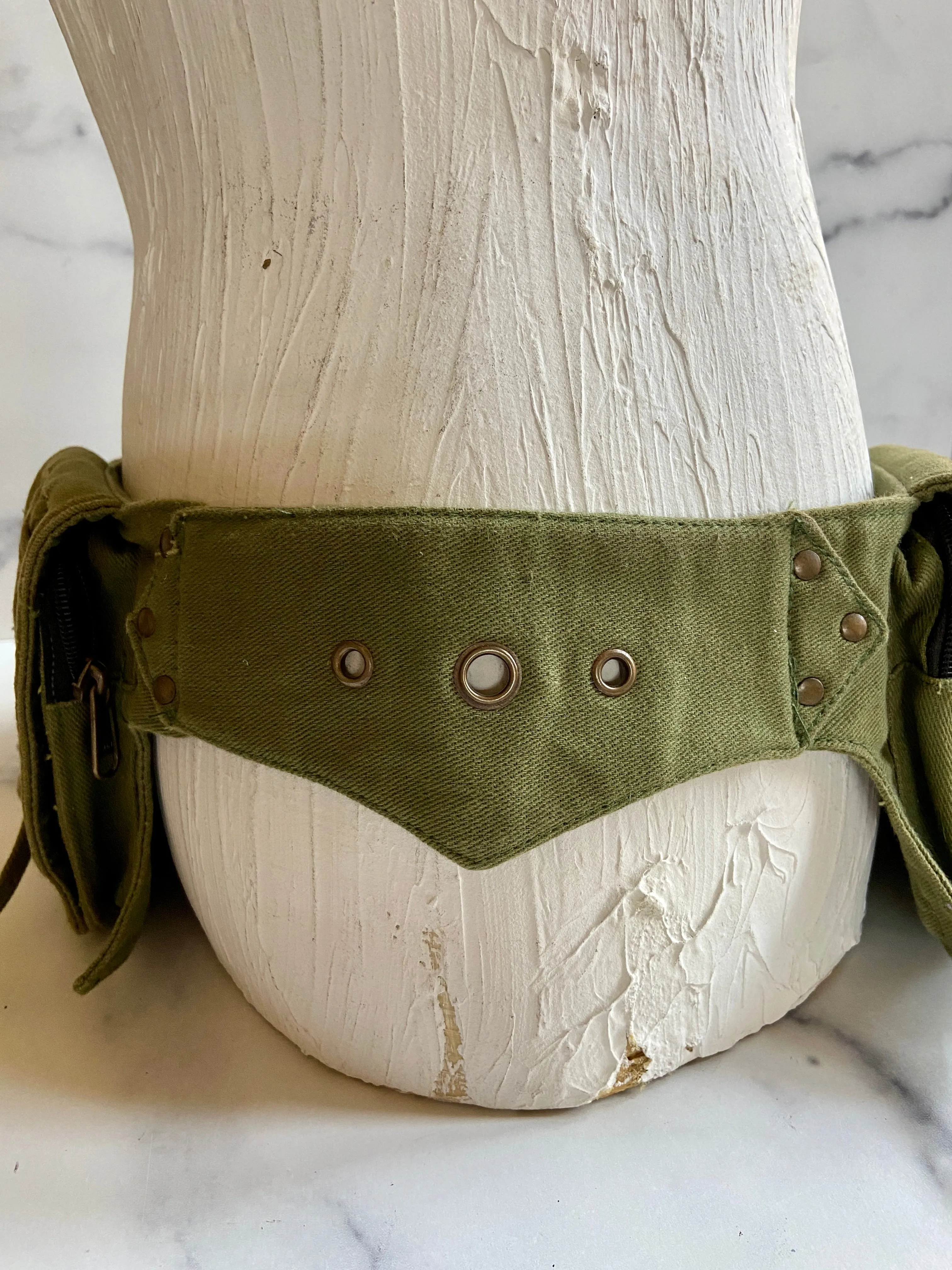Olive green pocket belt