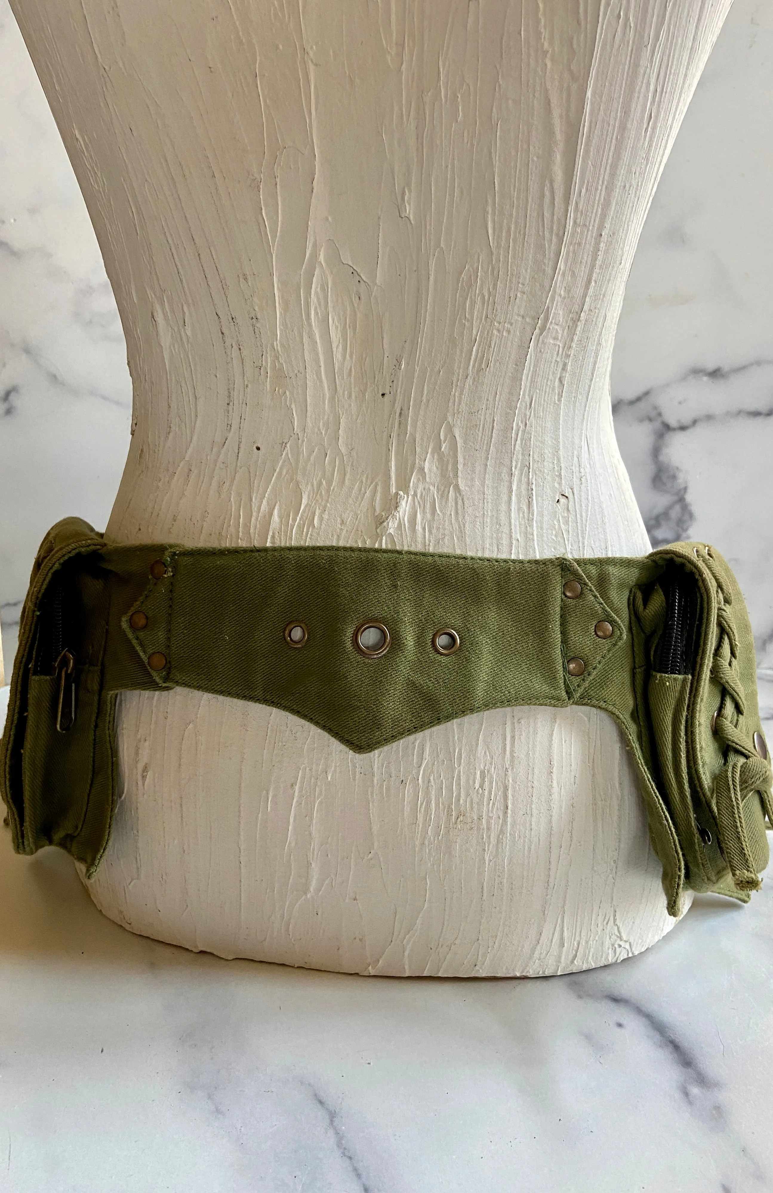 Olive green pocket belt