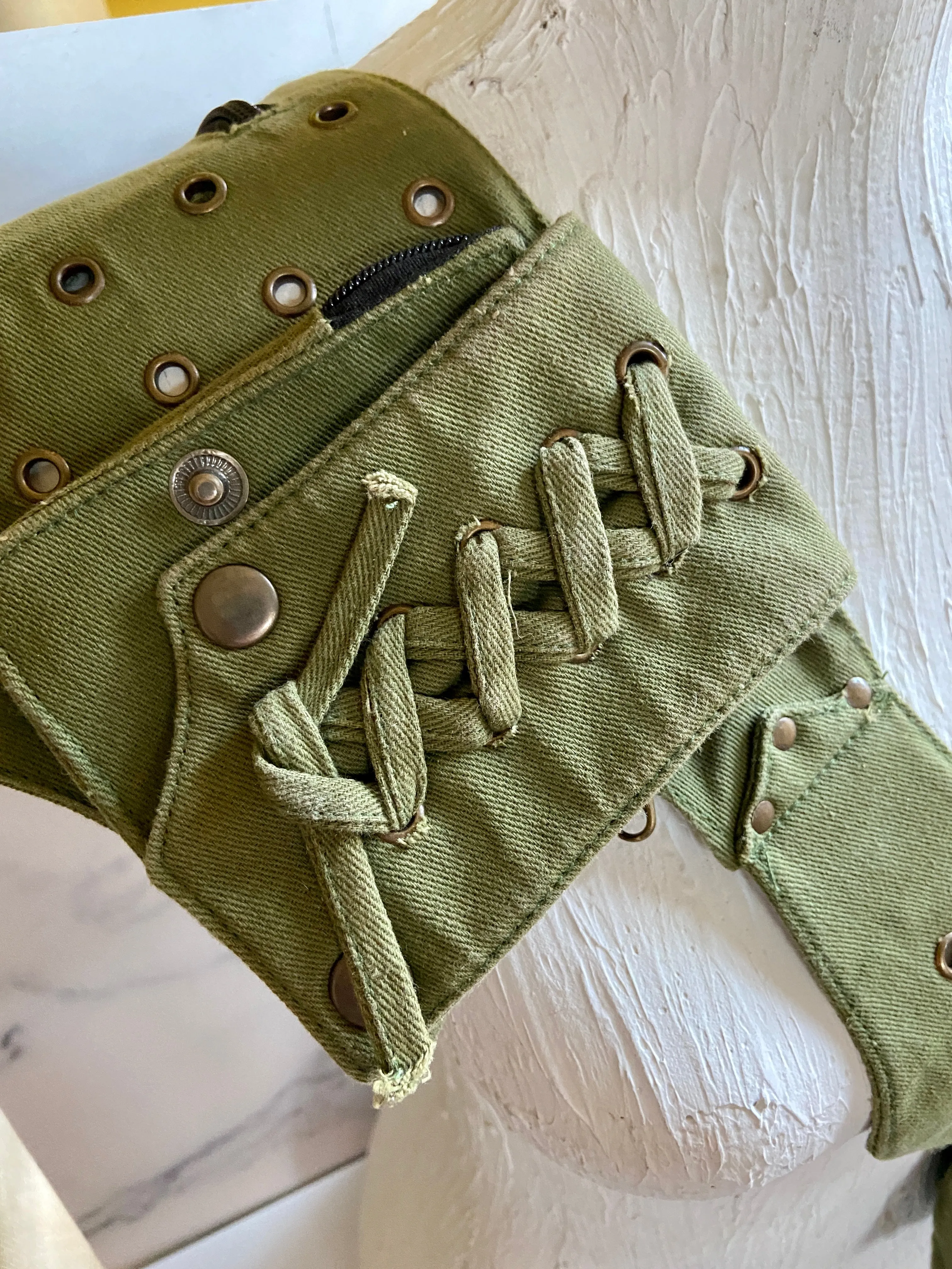 Olive green pocket belt