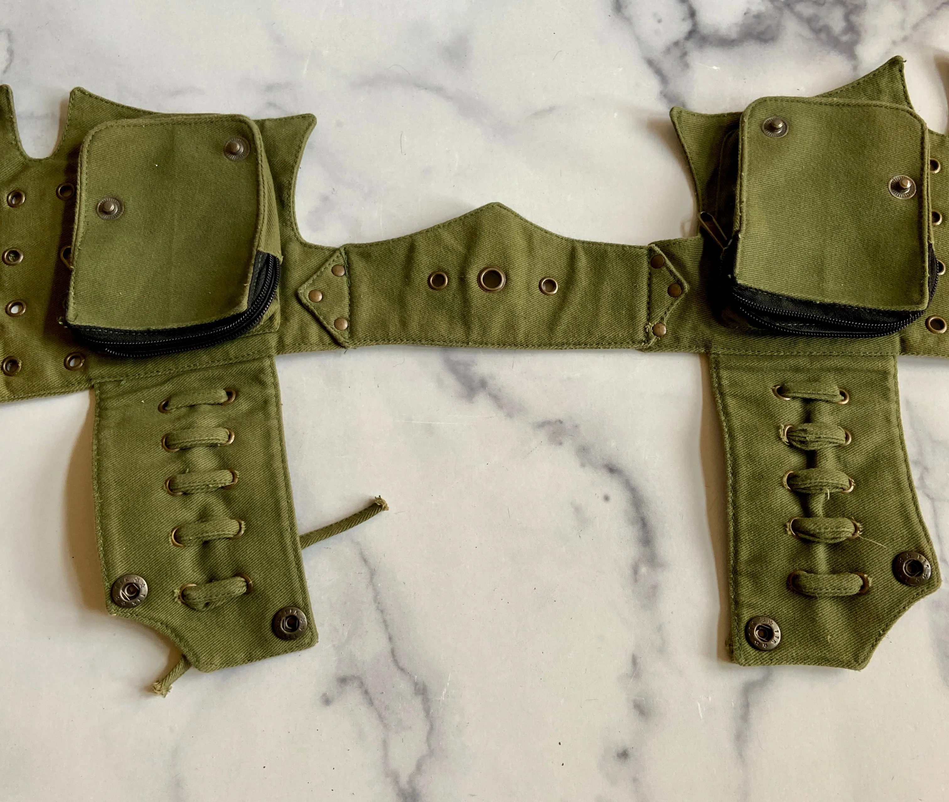 Olive green pocket belt