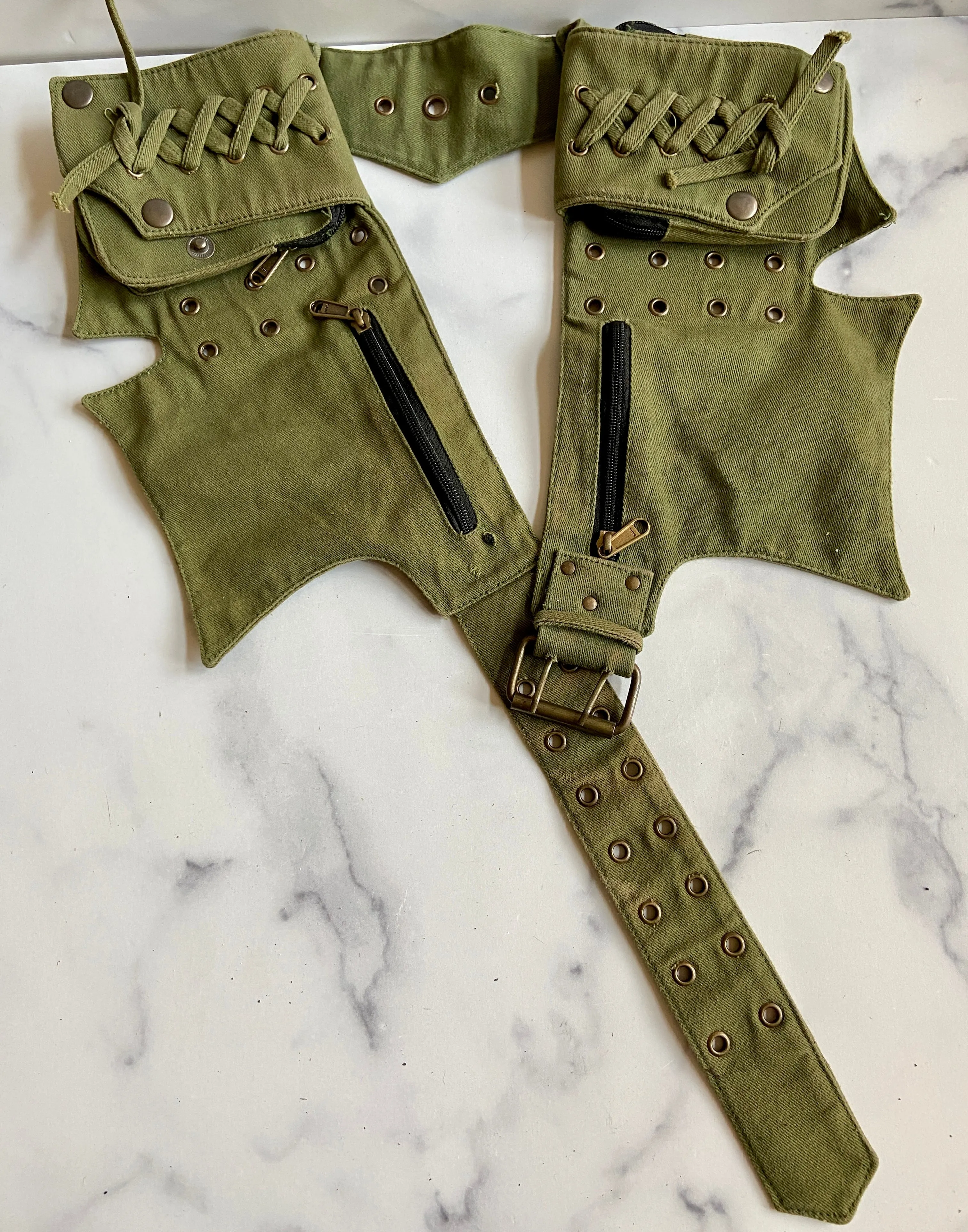 Olive green pocket belt