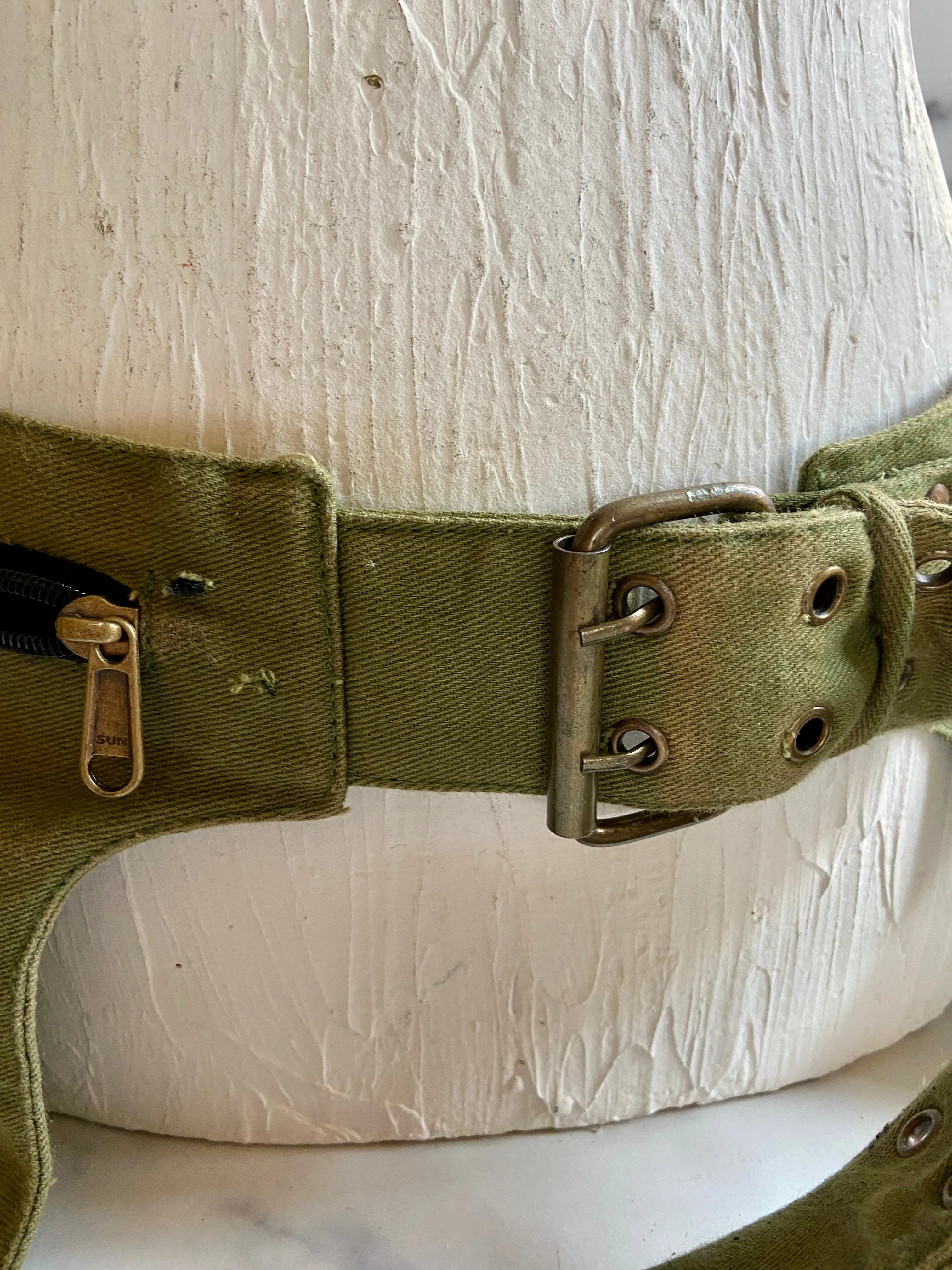 Olive green pocket belt