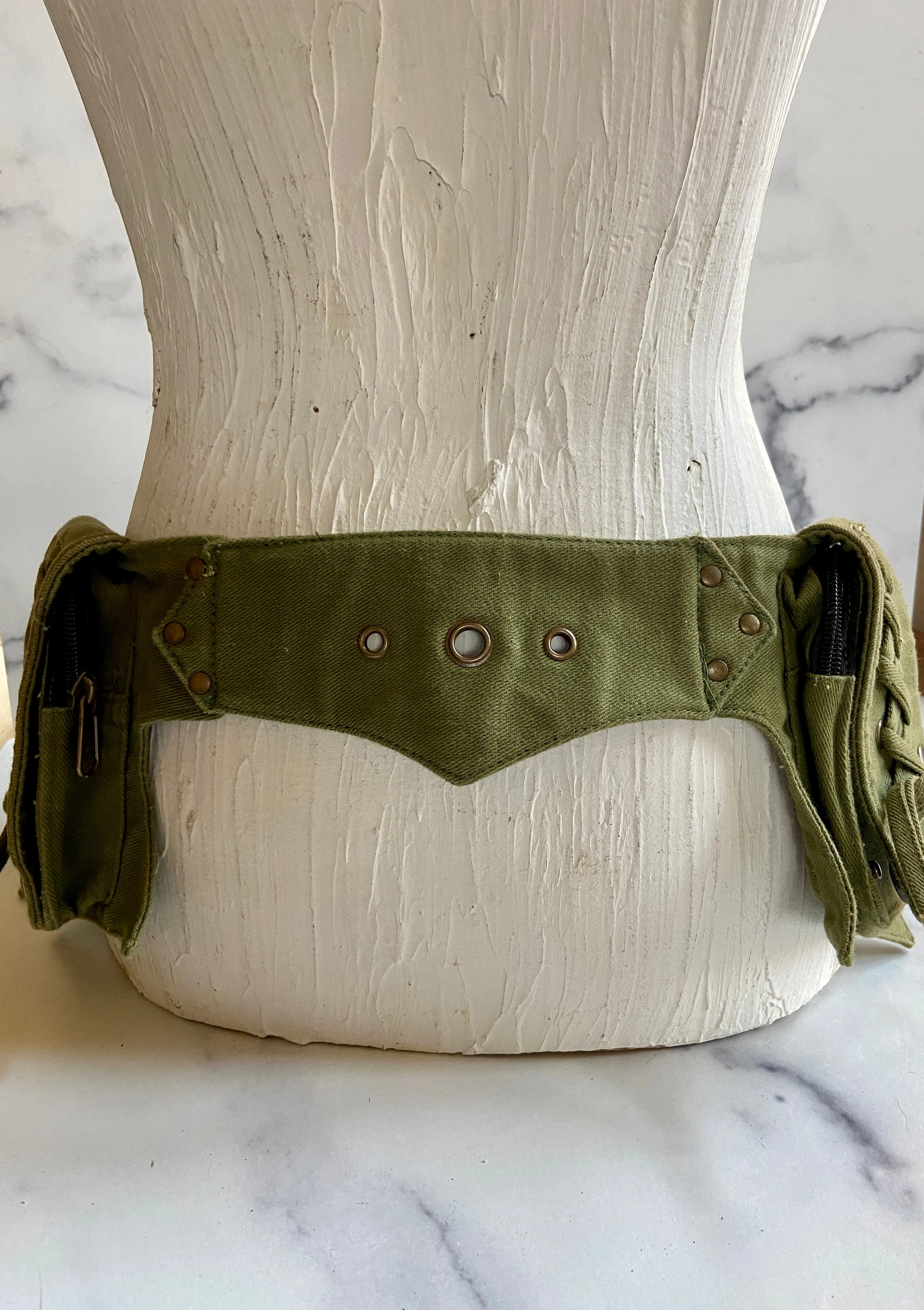 Olive green pocket belt