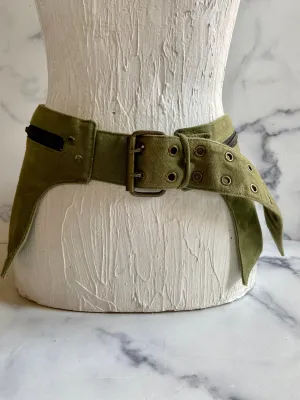 Olive green pocket belt