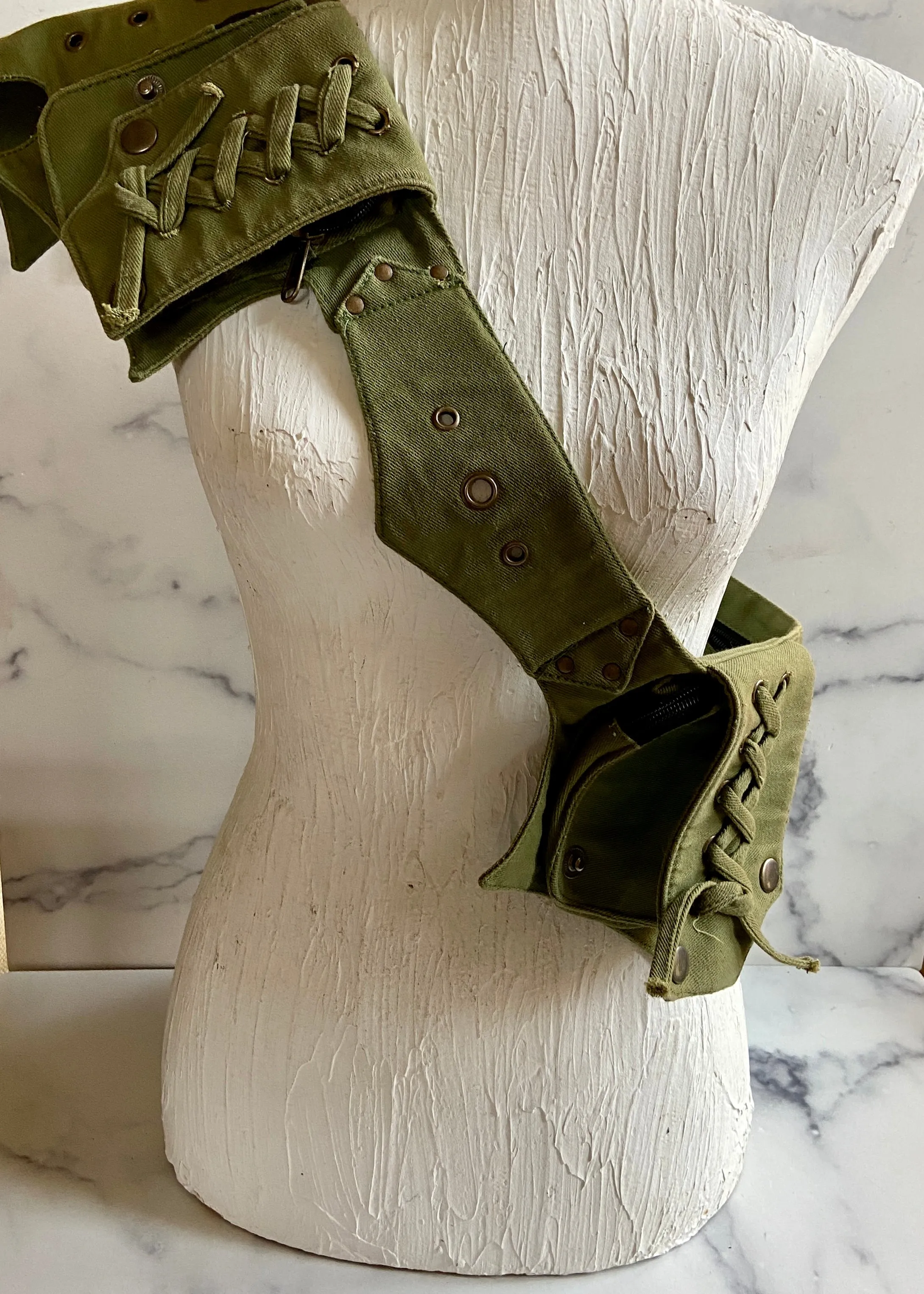 Olive green pocket belt