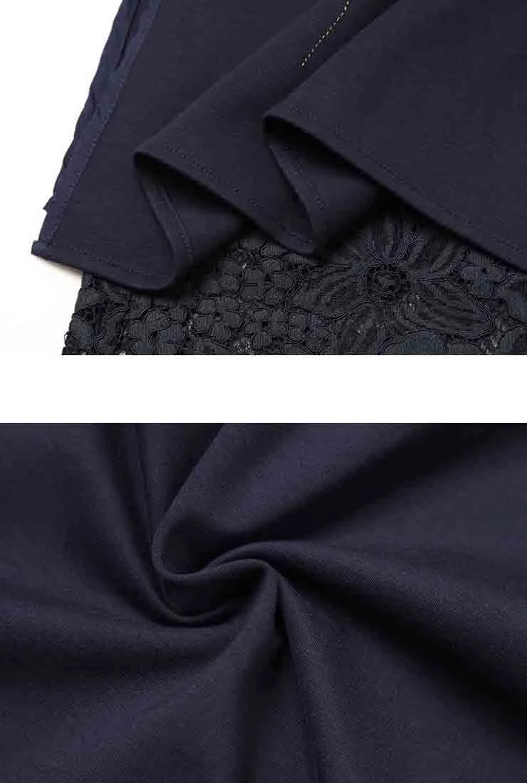 Plus Size Lace Trim Floral Embroidered Cheongsam Dress