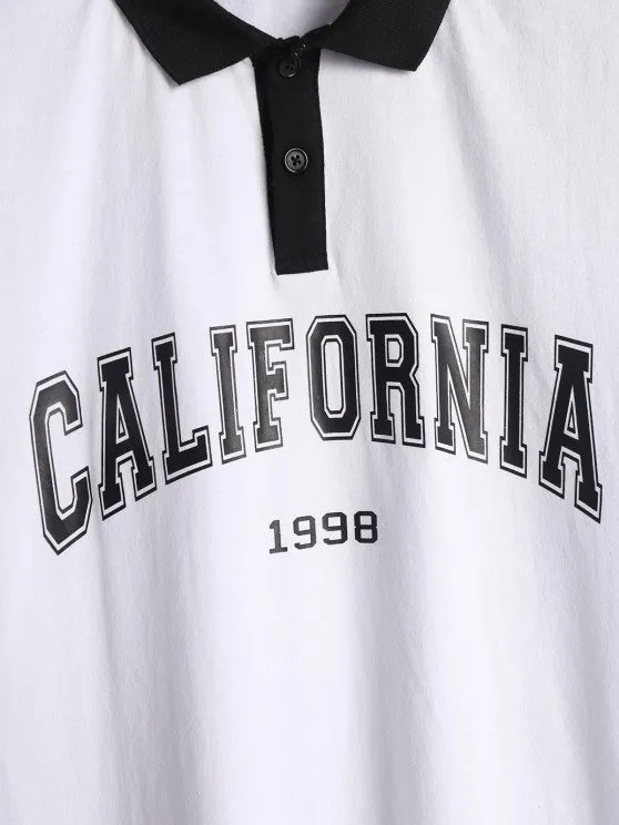 Polo Collared T-shirt And Striped Shorts