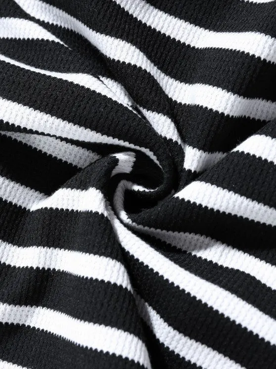 Polo Collared T-shirt And Striped Shorts