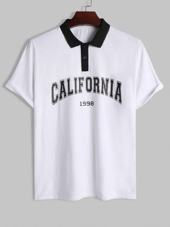 Polo Collared T-shirt And Striped Shorts