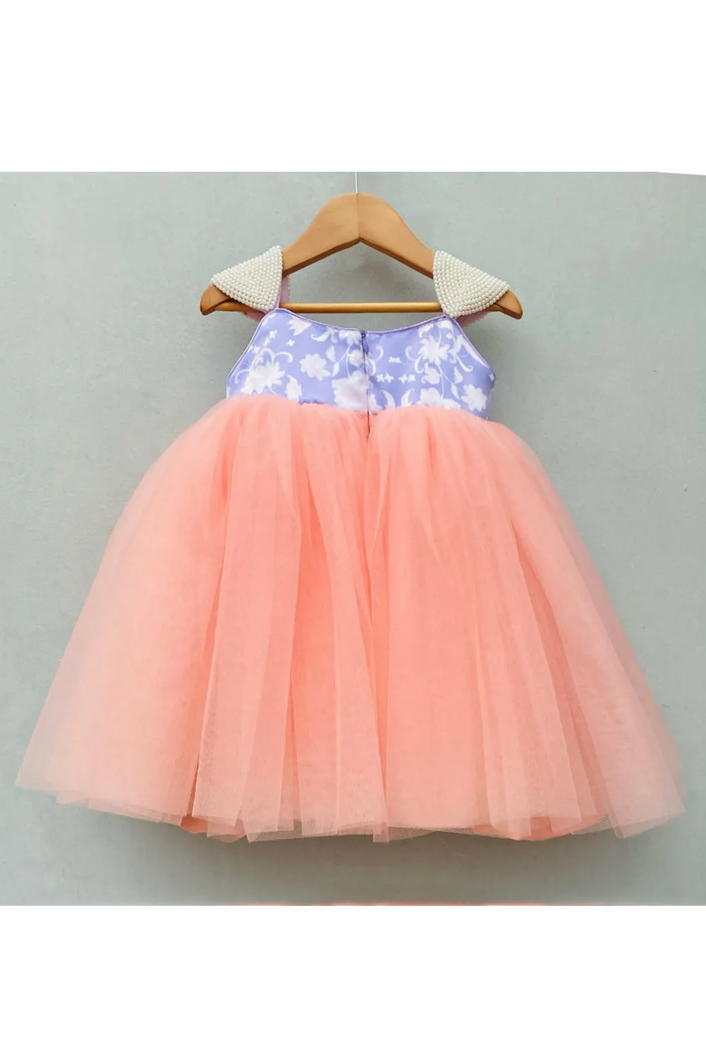 Printed sleeveless beads net dress