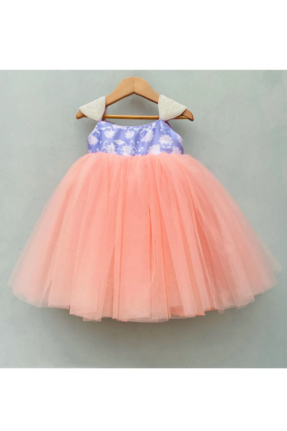 Printed sleeveless beads net dress