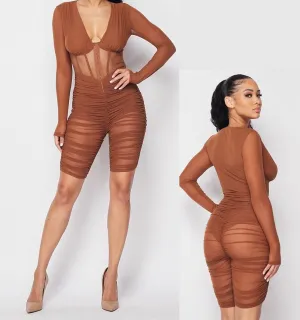Quinn Mesh Biker Bodysuit