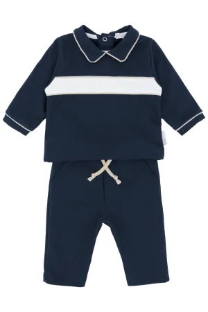 "Joel" Navy Polo Top & Trousers