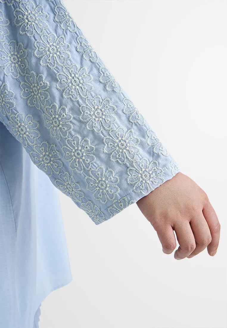 Raina Tropical Escape Embroidery Blouse