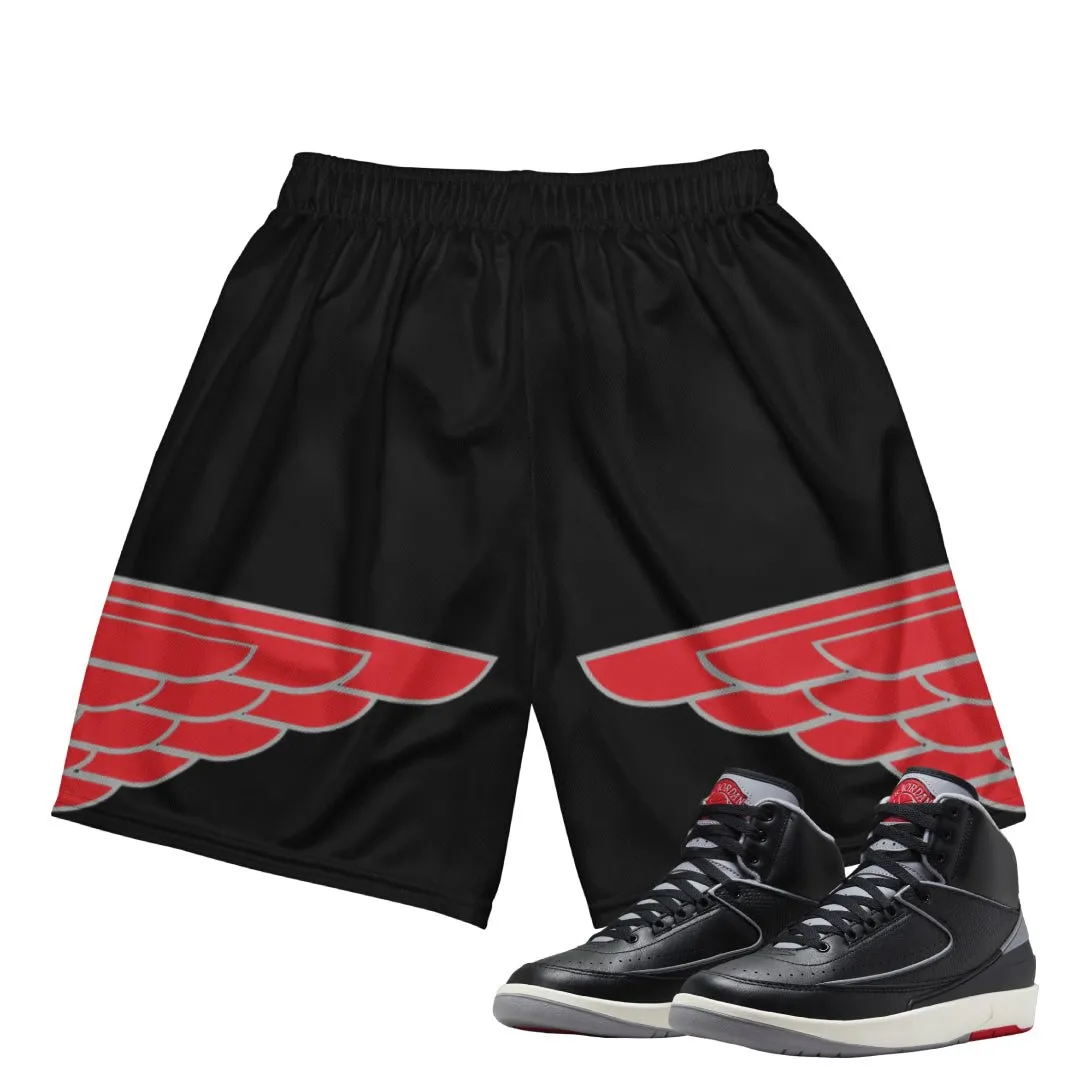 RETRO 2 BLACK CEMENT WING MESH SHORTS