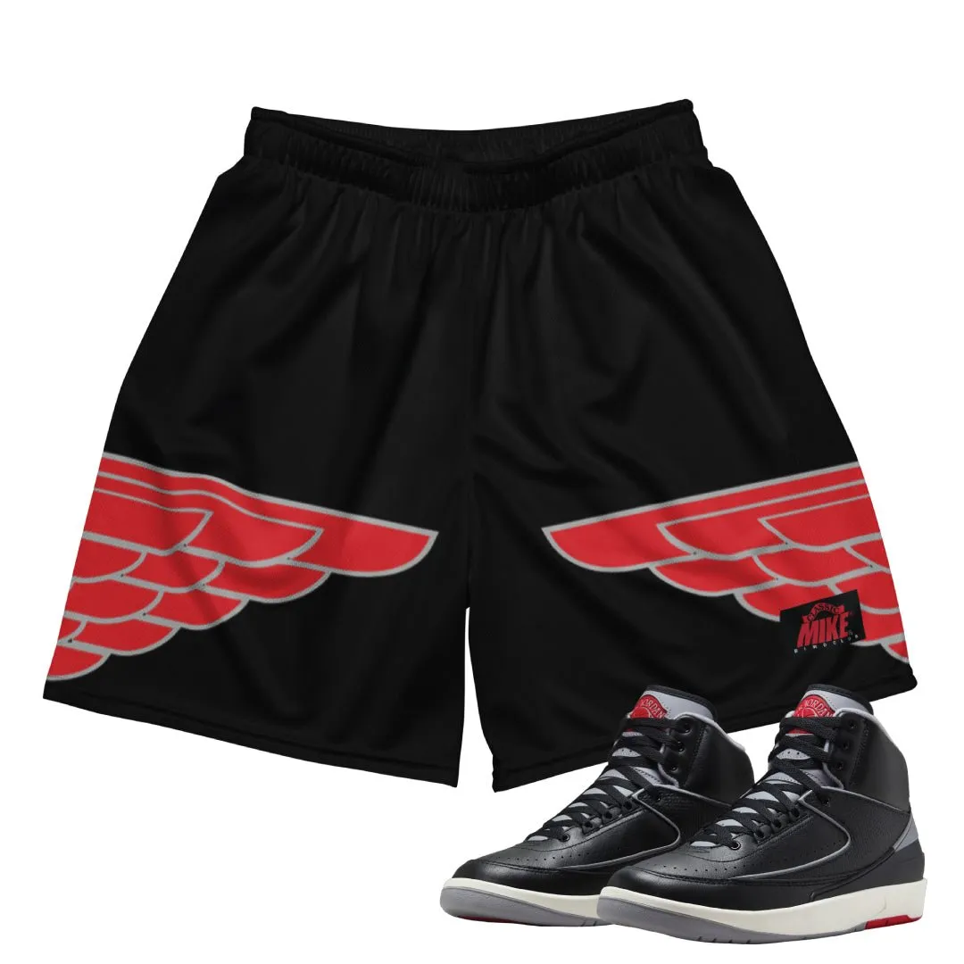 RETRO 2 BLACK CEMENT WING MESH SHORTS