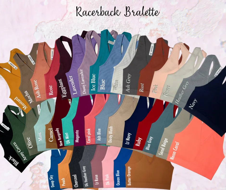 Ribbed Cropped Racerback Tank Top bralette Brami by Zenana - 32 colors