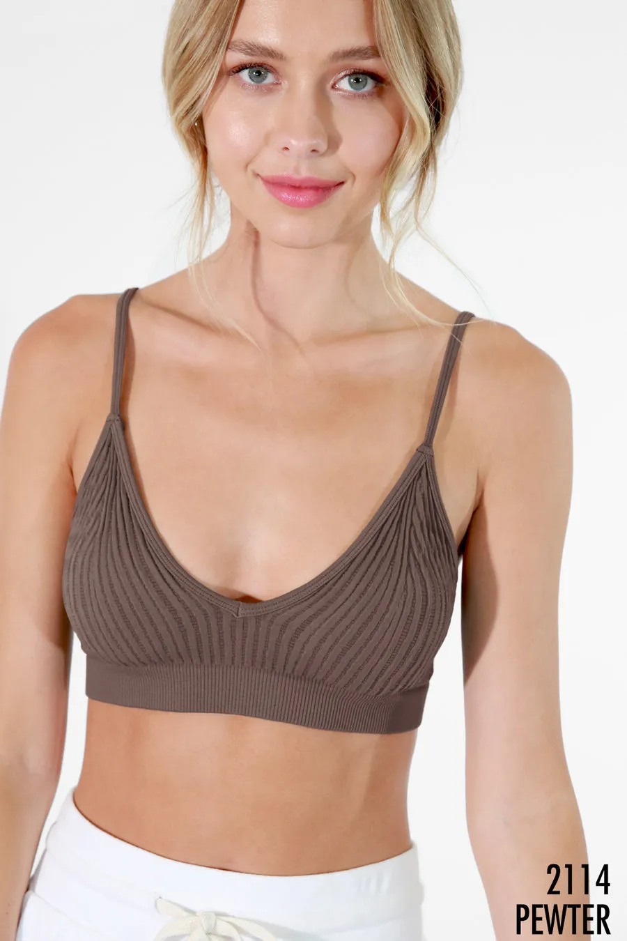 Ribbed Vneck Bralette