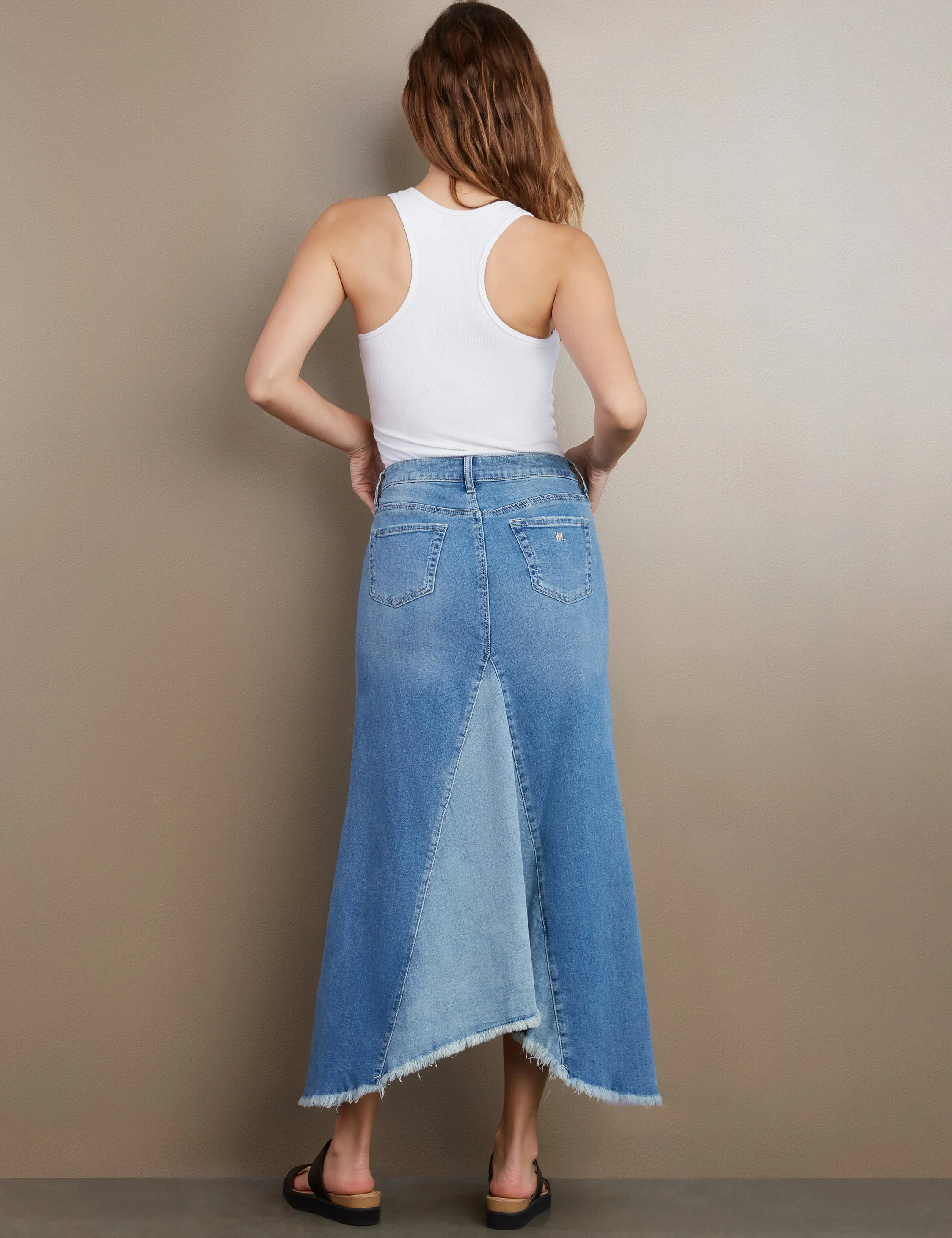 Selma Pieced Denim Maxi Skirt