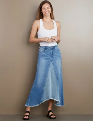 Selma Pieced Denim Maxi Skirt