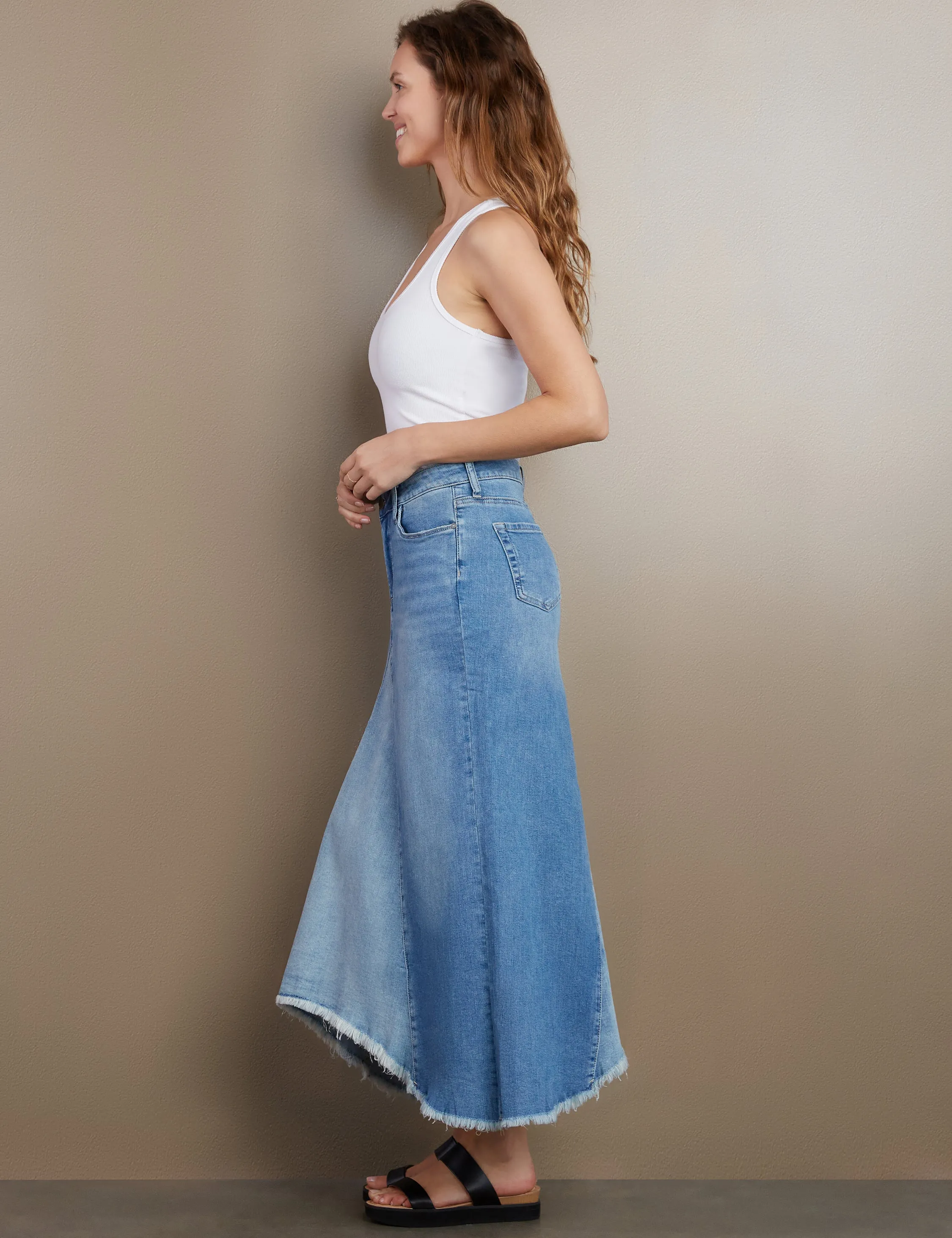 Selma Pieced Denim Maxi Skirt