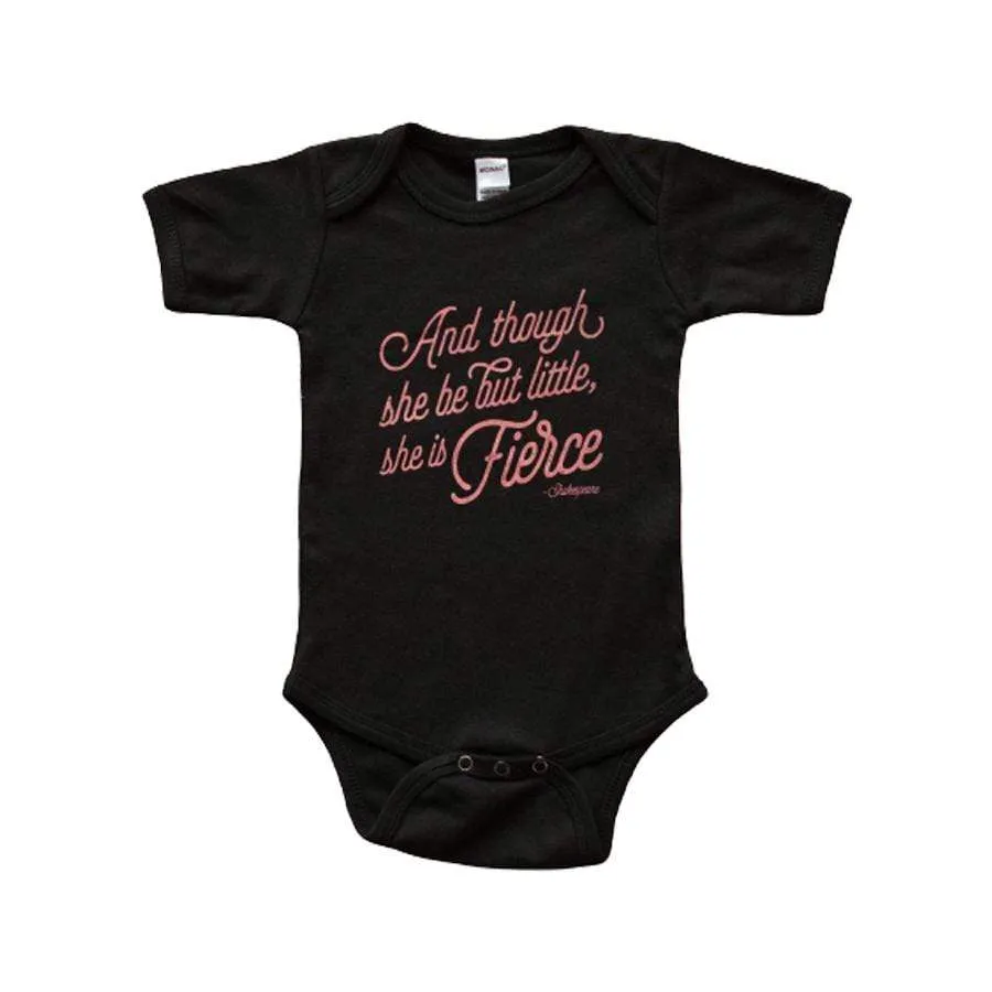 She Is Fierce Bodysuit in Black