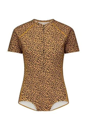 Short Sleeve Rash Guard Body Suit-Animal Print (final-sale)